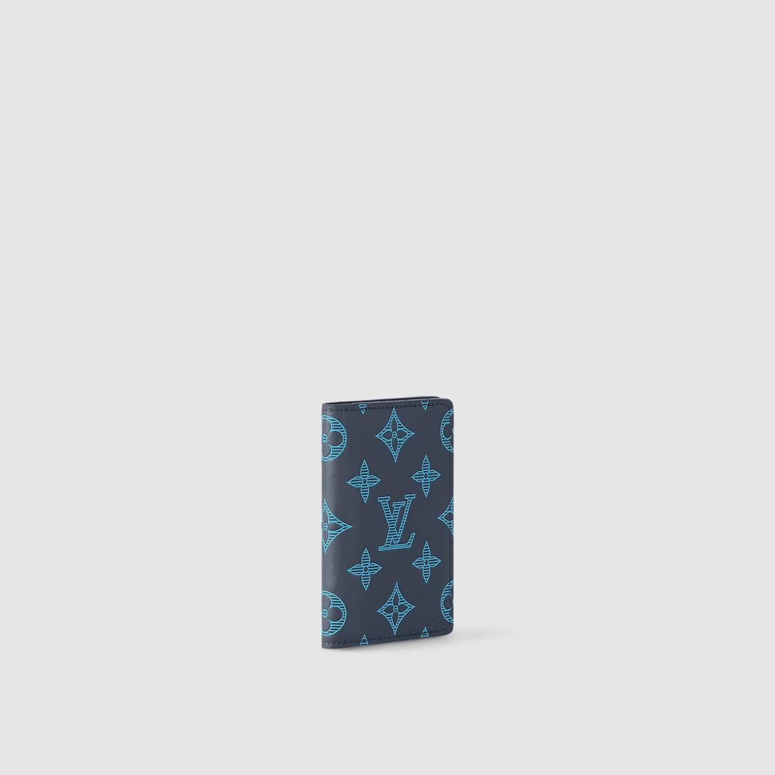Ví Louis Vuitton Pocket Organizer Monogram Shadow Leather Nam Xanh Dương